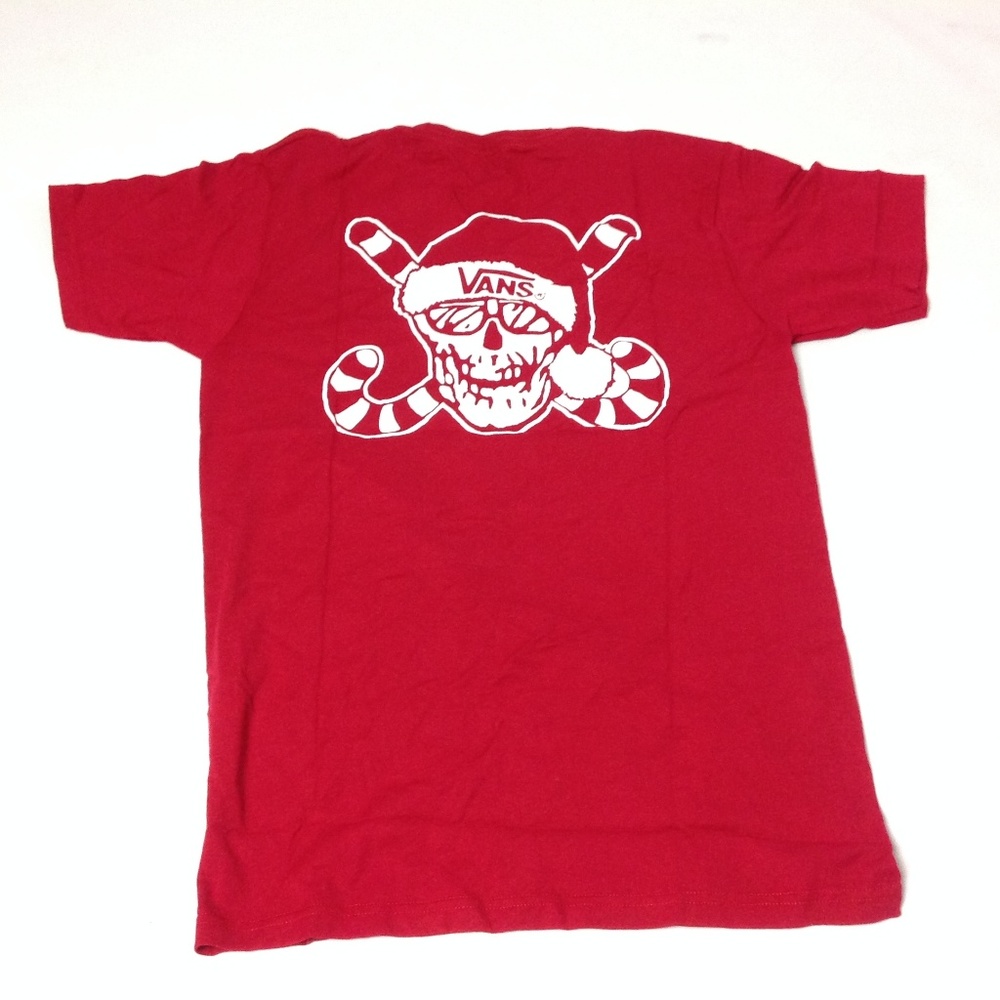 New Vans Men's Tshirt Crew Neck Long Sleeve Red - Picture 4 of 4